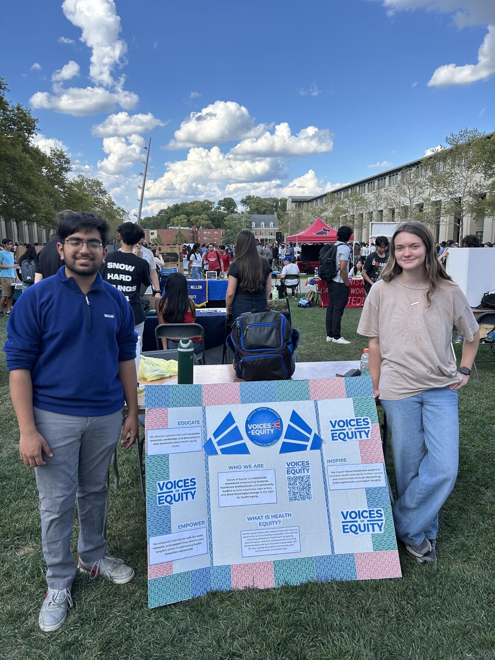Voices of Equity students at a campus activities fair