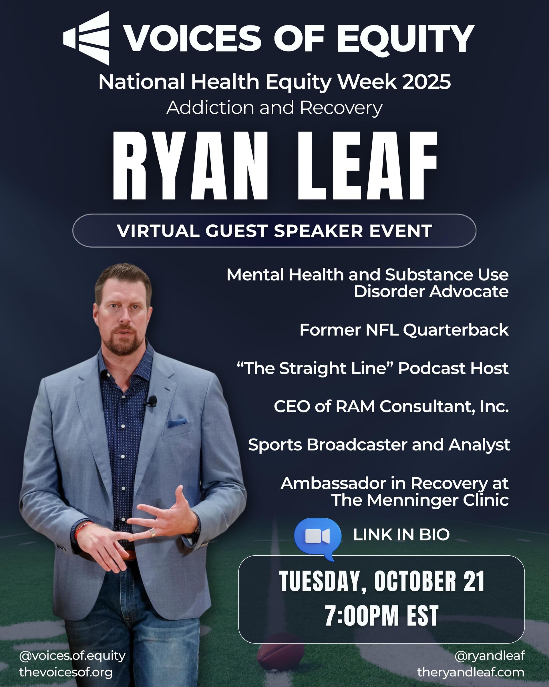 Ryan Leaf Virtual Guest Speaker Event - October 21, 2025